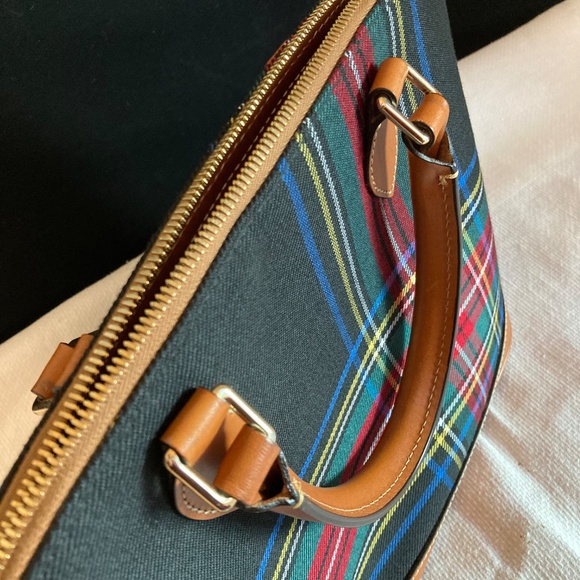 Dooney & Bourke NWT Black Tartan Plaid Zip Zip Satchel | Classic Structured Bag - Picture 8 of 12